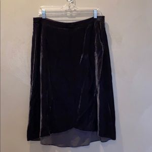 LOFT Velvet skirt dark charcoal, sz 12. Worn 1x